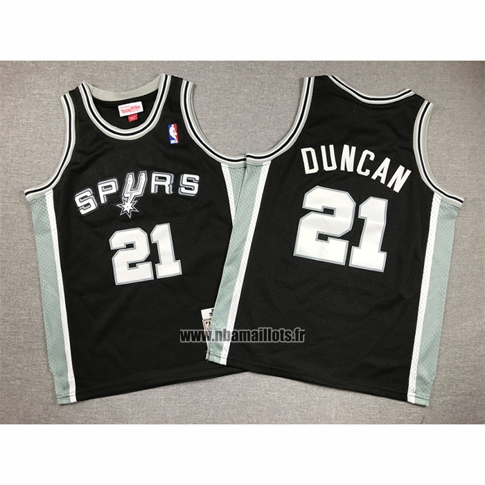 Maillot Enfant San Antonio Spurs Tim Duncan NO 21 Mitchell & Ness 1998-99 Noir